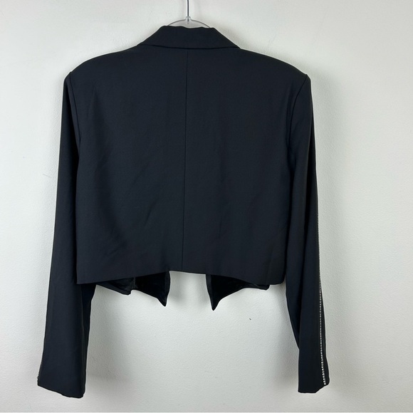 NWT Naked Wardrobe cropped The Statement rhinestone sleeve blazer size: XL - Picture 11 of 11